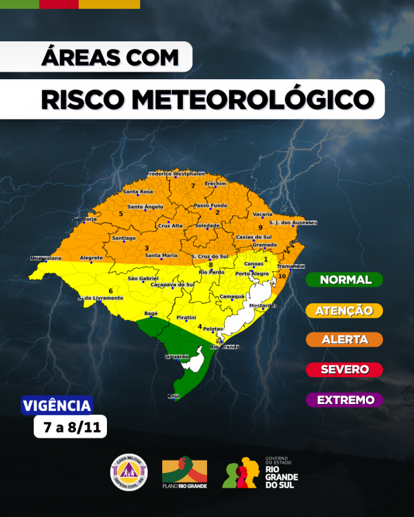 reas com risco meteorológico 5nov25
