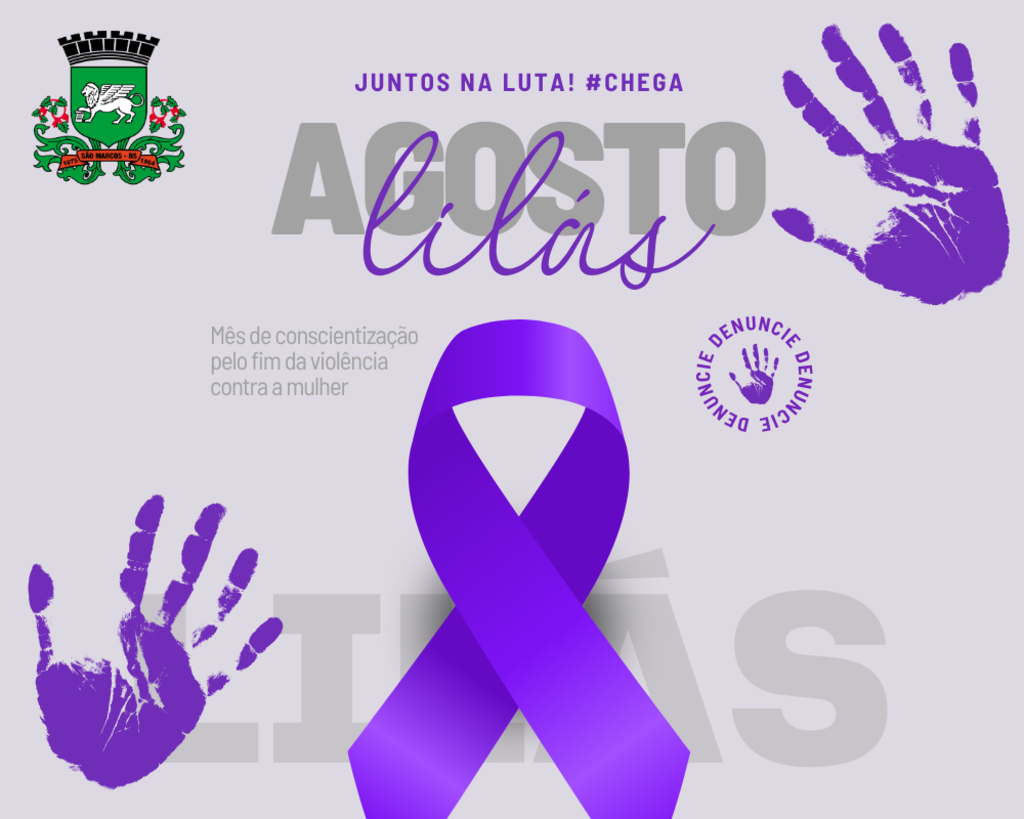 São Marcos promove campanha “Agosto Lilás” para conscientização e combate à violência contra a mulher