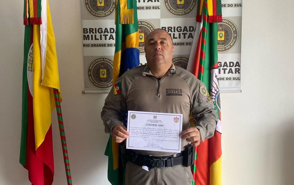 4° policial da Brigada Militar de São Marcos conclui curso de Atendimento Pré-Hospitalar em Combate