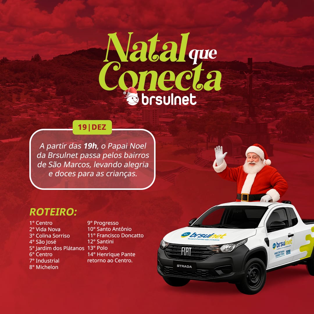 BRSULNET leva o espírito natalino aos bairros de São Marcos em ação inédita nesta sexta-feira (19)