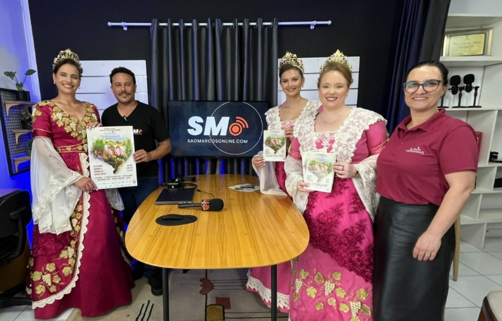 Comitiva da 15ª La Prima Vendemmia visita o São Marcos Online e reforça convite para a retomada histórica da festa